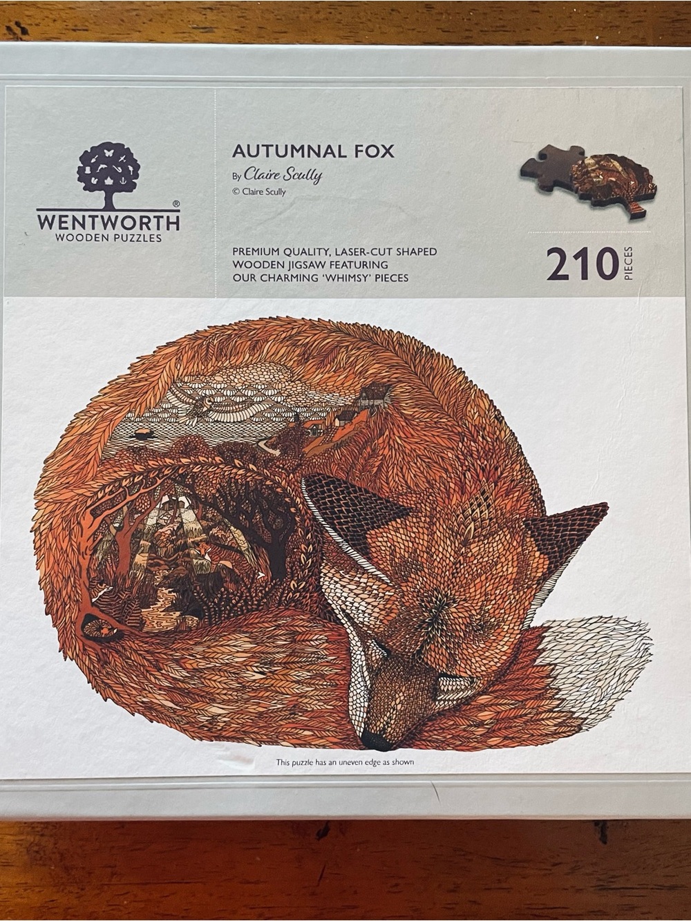 Wentworth Autumnal Fox Wooden Puzzle by Claire Sully 210 pc COMPLETE